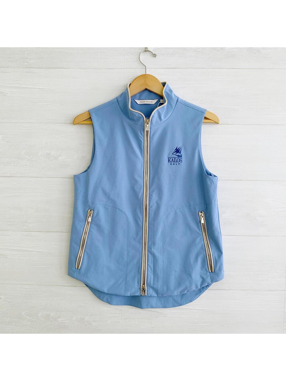 Peter Millar Surge Vest Womens S Blue Kalos Golf Full Zip Performance